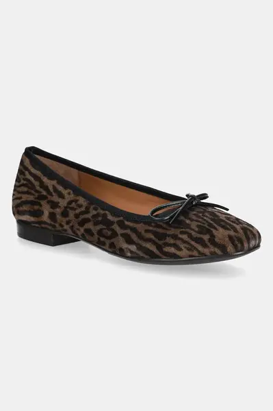 Semišové baleríny Billi Bi Leopardo arabica suede 546 hnědá barva, A7425