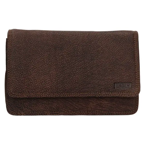 Pánské kožené etue Lagen Placidus - hnědá