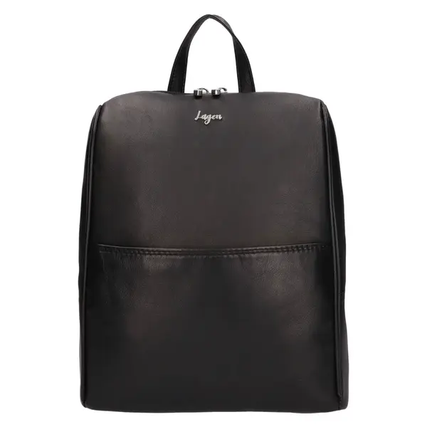 Dámsky kožený batoh Lagen Elvea - čierna