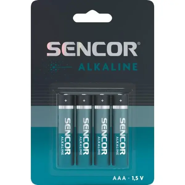 Sencor SBA LR03 4BP AAA ALK Alkalické baterie, modrá, velikost