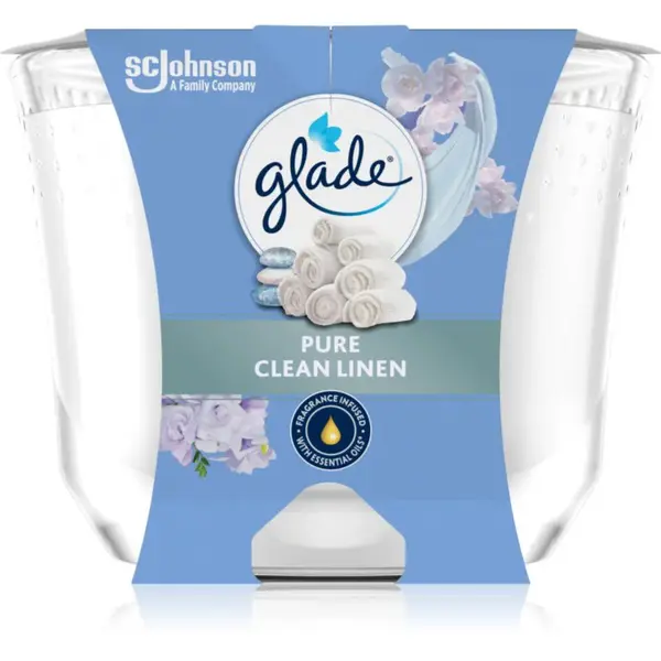 GLADE Pure Clean Linen vonná svíčka 204 g