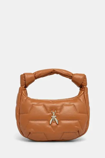 Kožená kabelka Patrizia Pepe hnědá barva, 8B0223 L006