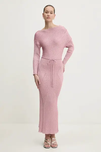 Šaty Never Fully Dressed růžová barva, maxi, NFDKN605
