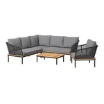 Ambia Garden ZAHRADNÍ SOUPRAVA 5dílné, dřevo, kov, textil, plast