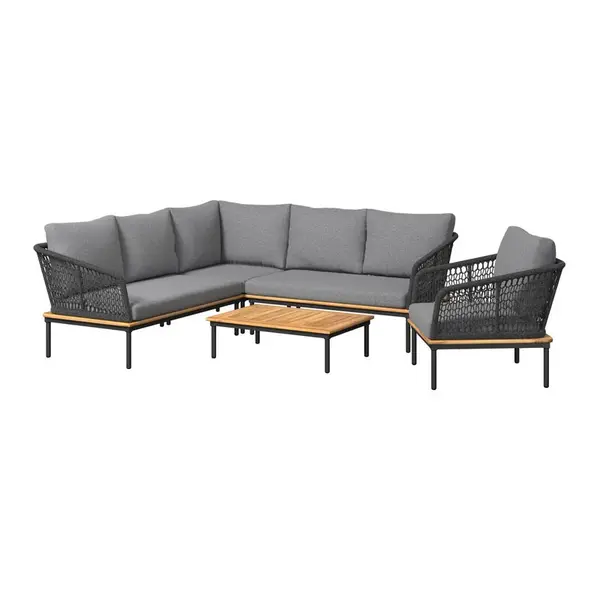 Ambia Garden ZAHRADNÍ SOUPRAVA 5dílné, dřevo, kov, textil, plast