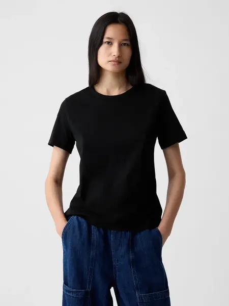 GAP Tričko organic vintage Čierna