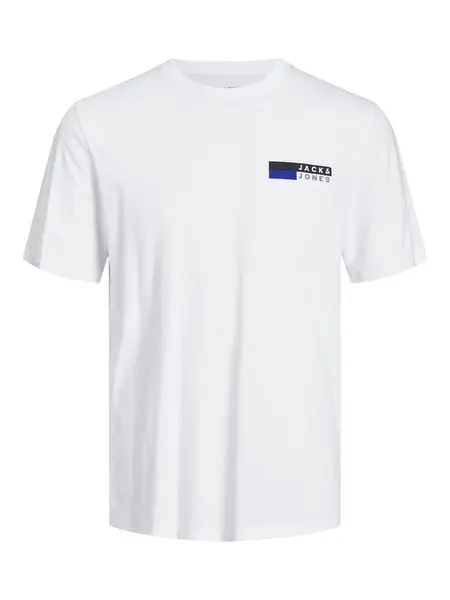 JACK & JONES Tričko  modrá / námornícka modrá / biela