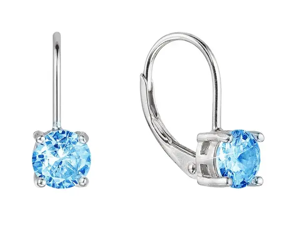 Evolution Group - Pavona Stříbrné visací dívčí náušnice s modrými zirkony 11477.3 aqua