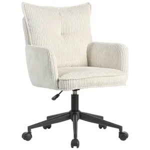 Carryhome OTOČNÁ ŽIDLE, manšestr, krémová, černá