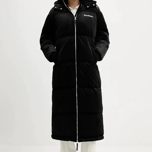 Velurová bunda Juicy Couture černá barva, zimní, JCOIJ225552