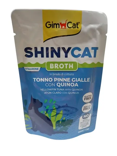 GimCat Shinycat vlhké krmivo pro kočky - tuňák, quinoa 70 g