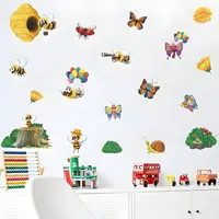 Samolepka na stenu/Tapeta Veselé včielky H16455