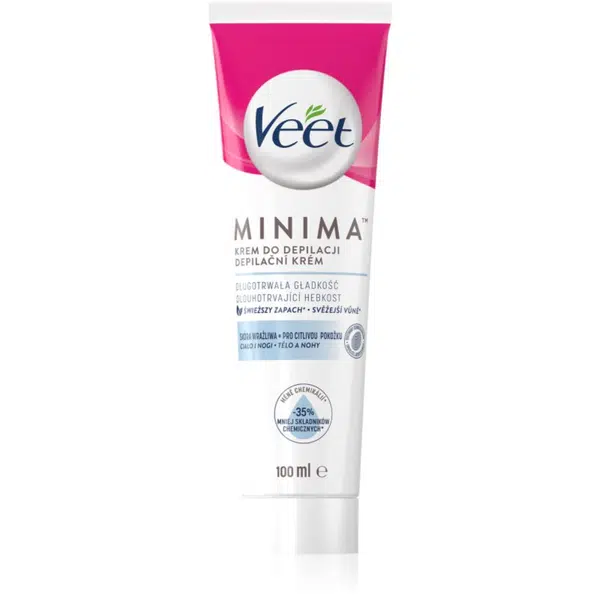 Veet Minima Sensitive Skin depilačný krém pre citlivú pokožku aloe vera a vitamín E 100 ml