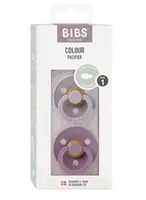 BIBS Colour symetrické cumlíky z prírodného kaučuku veľkosť 1, Fossil Grey / Mauve 2 ks