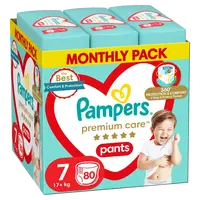 PAMPERS Plienkové Nohavičky Premium Care pants veľ. 7, 80 ks