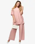 Resti Women's ribbed set in pink- Clothing