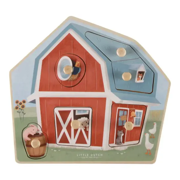Little Dutch Little Farm Wooden Puzzle puzzle z dreva 12 m+ 1 ks