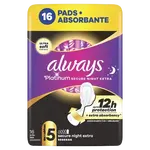 ALWAYS Platinum Ultra Secure Night Extra (veľkosť 5) Vložky s krídelkami 16 ks