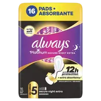 ALWAYS Platinum Ultra Secure Night Extra (veľkosť 5) Vložky s krídelkami 16 ks
