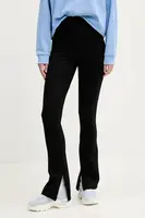Kalhoty HUGO dámské, černá barva, zvony, high waist, 50537048