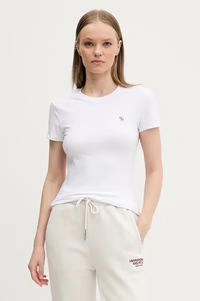 Tričko Abercrombie & Fitch bílá barva, KI139-5273
