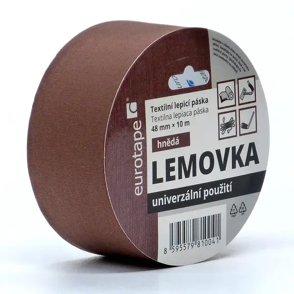 EUROTAPE Textilní lepící páska Lemovka, 48 mm, 10 m, různé barvy Barva: hnědá