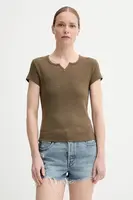 Bavlněné tričko G-Star dámské, zelená barva, D26075-D958