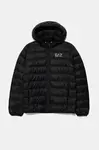 Dětská péřová bunda EA7 Emporio Armani černá barva, 7B000035 AF12477