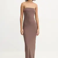 Šaty Guess EVELINE hnědá barva, maxi, O5GK00 KCDE0