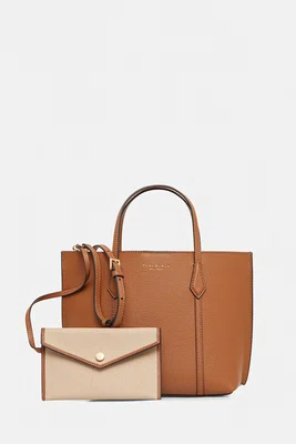 Kožená kabelka Tory Burch Perry hnědá barva, 177252-200
