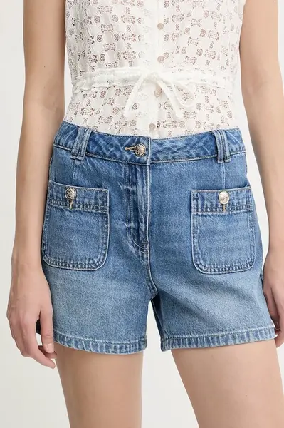 Džínové šortky Morgan dámské, modrá barva, high waist, SHAMIZ