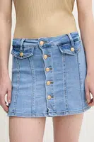 Džínová kalhotová sukně Answear.LAB dámská, modrá barva, hladká, medium waist