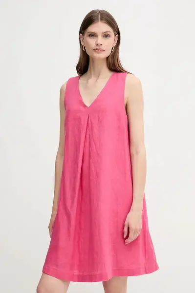 Lněné šaty United Colors of Benetton