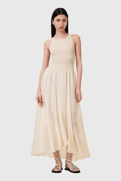 Šaty AllSaints ZENIA béžová barva, midi, W188DC