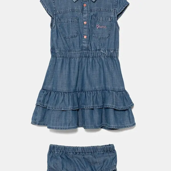 Kojenecké šaty Guess tmavomodrá barva, mini, áčková, A5GK12 D3X30