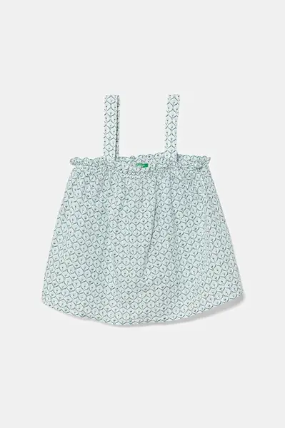 Dětský lněný top United Colors of Benetton modrá barva, 59Y6CH00A