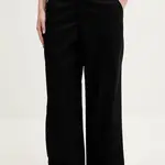 Kalhoty Vans dámské, černá barva, široké, high waist, VN000HGKBLK1