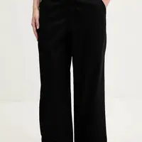 Kalhoty Vans dámské, černá barva, široké, high waist, VN000HGKBLK1