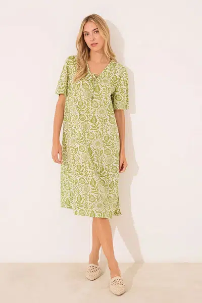 Bavlněná noční košile women'secret dámská, zelená barva, 4369327