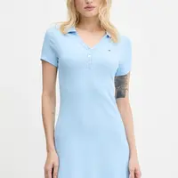 Šaty Tommy Jeans modrá barva, mini, přiléhavé, DW0DW21172