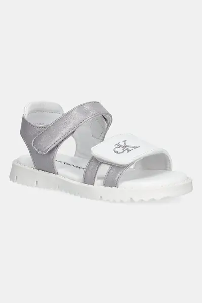 Dětské sandály Calvin Klein Jeans fialová barva, V1A2-82039