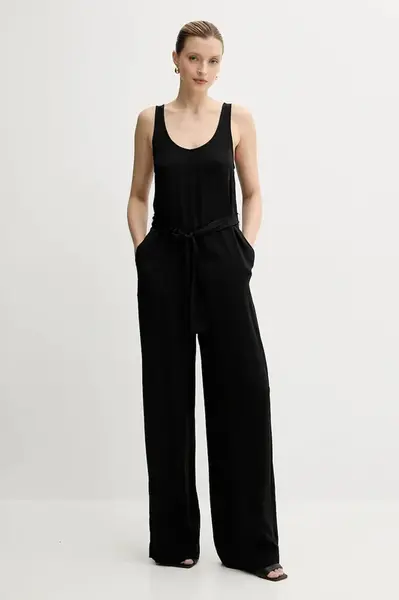 Overal Armani Exchange černá barva, s kulatým výstřihem, XW000210 AF12742