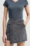 Džínová kalhotová sukně G-Star šedá barva, high waist, D26107-D966