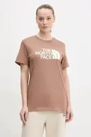 Tričko The North Face Relaxed Easy hnědá barva, NF0A8A6GAIA1