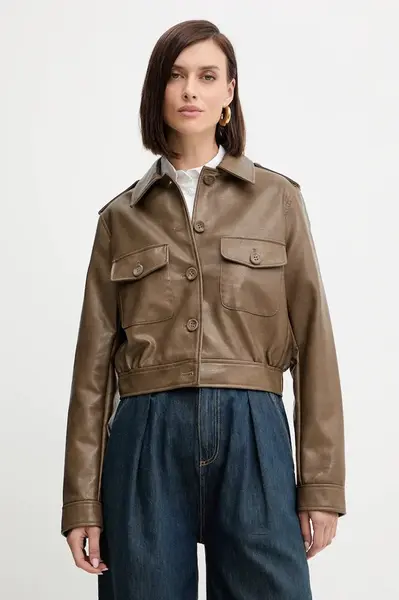 Bunda Guess DORA hnědá barva, přechodná, W5YL35 WHGW0