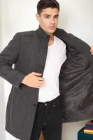 PLT9386 DEWBERRY MEN'S COAT-DIAGONAL BLACK-ANTHRACITE