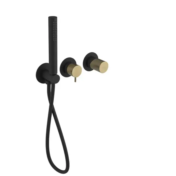 Sapho Ultratap - Baterie pod omítku, 3-otvorová instalace, s tělesem, s příslušenstvím, matná černá/matná zlatá UT045TBG