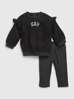 Čierna dievčenská kvetovaná tepláková súprava GAP