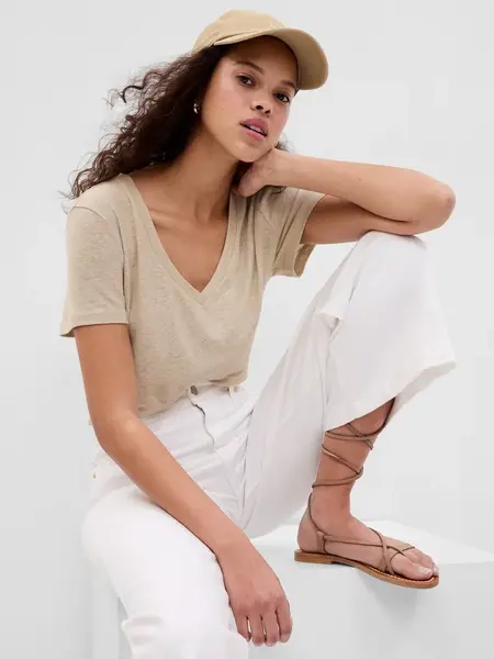 GAP Linen Short Sleeve T-Shirt - Women