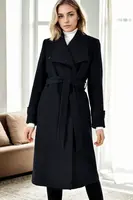 Z9645 DEWBERRY WOMEN'S COAT-NAVY BLUE